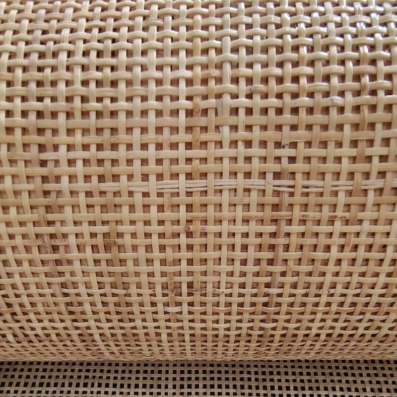 Roll of checkered two tone real Indonesian rattan cane webbing, 18 in wide