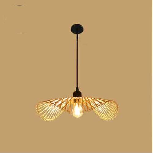 Balinese ruffled petal rattan pendant