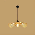 Balinese ruffled petal rattan pendant