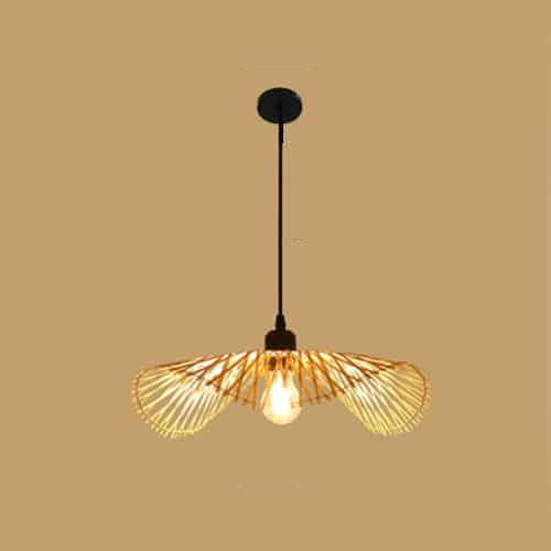 Balinese ruffled petal rattan pendant