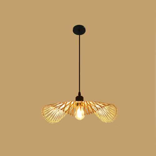 Balinese ruffled petal rattan pendant