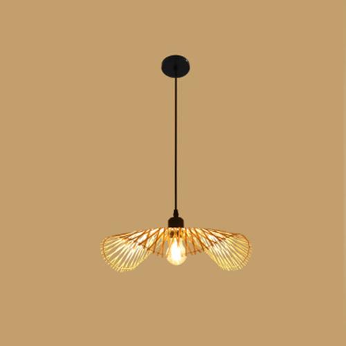 Balinese ruffled petal rattan pendant