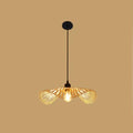Balinese ruffled petal rattan pendant