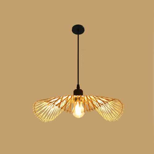 Balinese ruffled petal rattan pendant