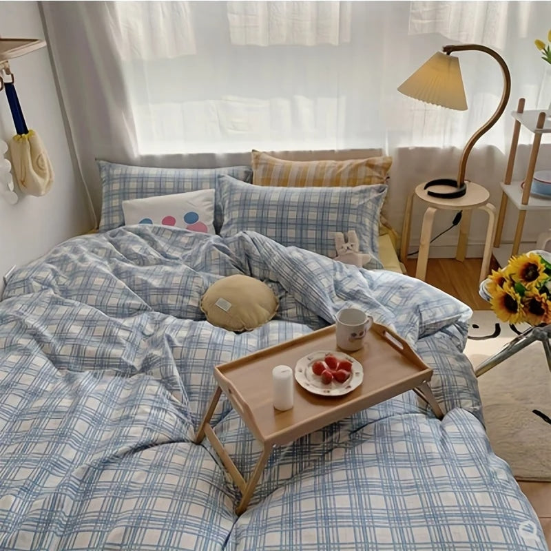 Bamboo bed tray with legs and handles set on a floor rug