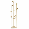 Tall freestanding bamboo coat stand on a three legged base