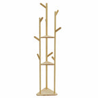 Tall freestanding bamboo coat stand on a three legged base