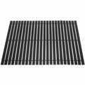 Black bamboo slatted bath mat