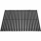 Black bamboo slatted bath mat