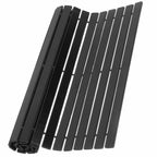 Black bamboo slatted bath mat