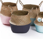 Woven belly basket with a black dipped base