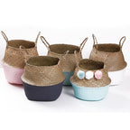 Woven belly basket with a black dipped base