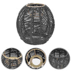 Round tightly woven black pendant shade