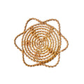 Boho flower shaped hand woven rattan doily mat