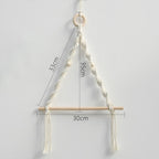Round boho wall hoop in wood with a hand woven fiber center