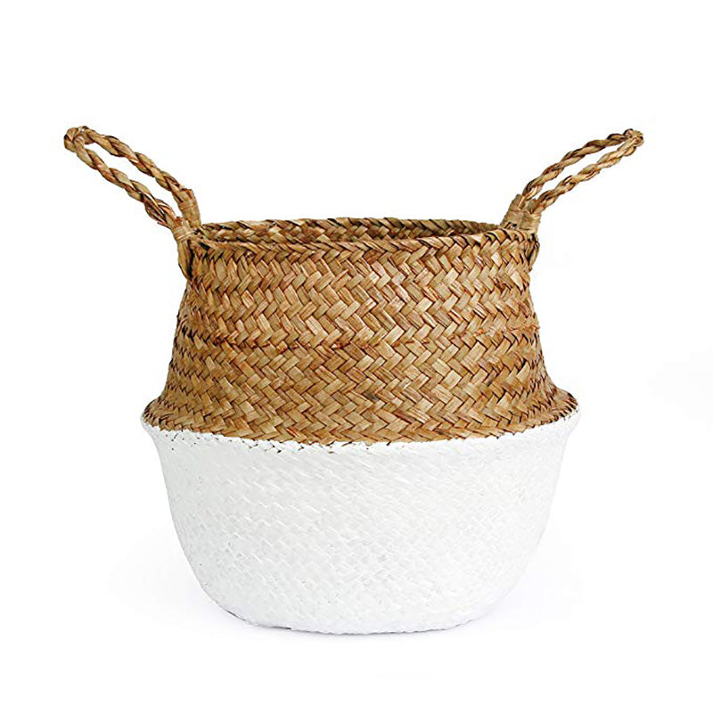 Boho handmade woven rattan planter in six colors