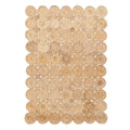 Rectangular jute rug made of braided circles