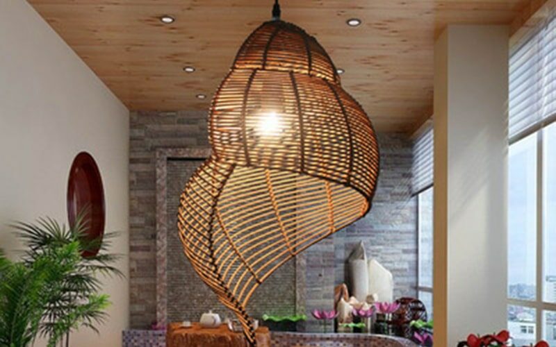 Woven Rattan in a Seashell Shape