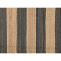 Jute rug with wide natural and charcoal stripes