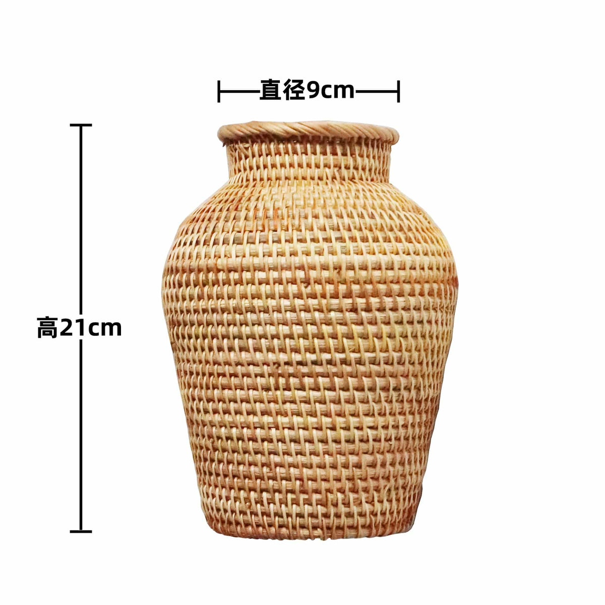 Classic handwoven rattan urn vase