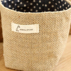 Small cotton and linen hanging pocket basket