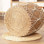 Round decorative hand woven rattan planter