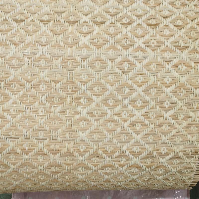 Sheet of natural rattan cane webbing with a diamond weave