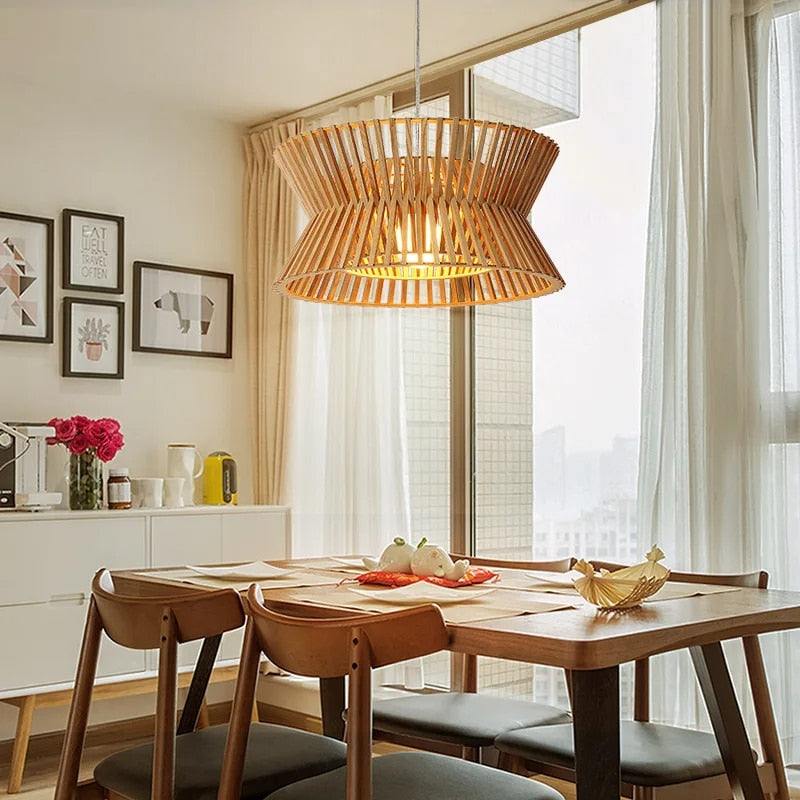 A Wood Pendant with Pure Lines