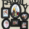 Black family collage frame with six photos and FAMILY lettering