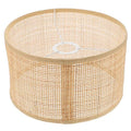Flared lamp shade hand woven in natural rattan