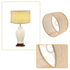 Flared lamp shade hand woven in natural rattan