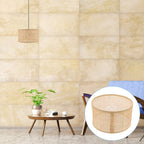 Flared lamp shade hand woven in natural rattan