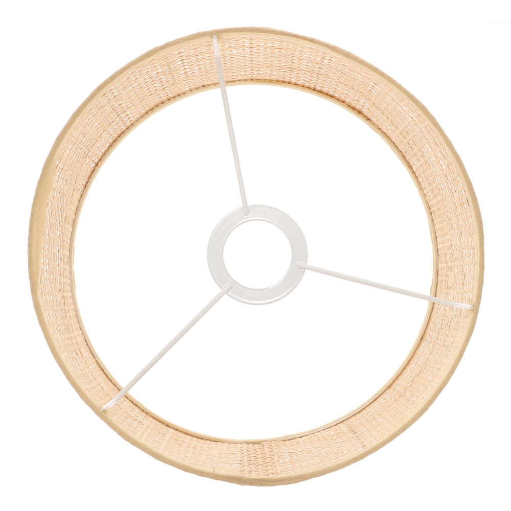 Flared lamp shade hand woven in natural rattan