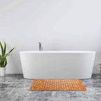 Brown bamboo tile mat surface