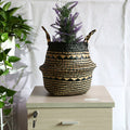 Foldable belly baskets with black and white boho patterns