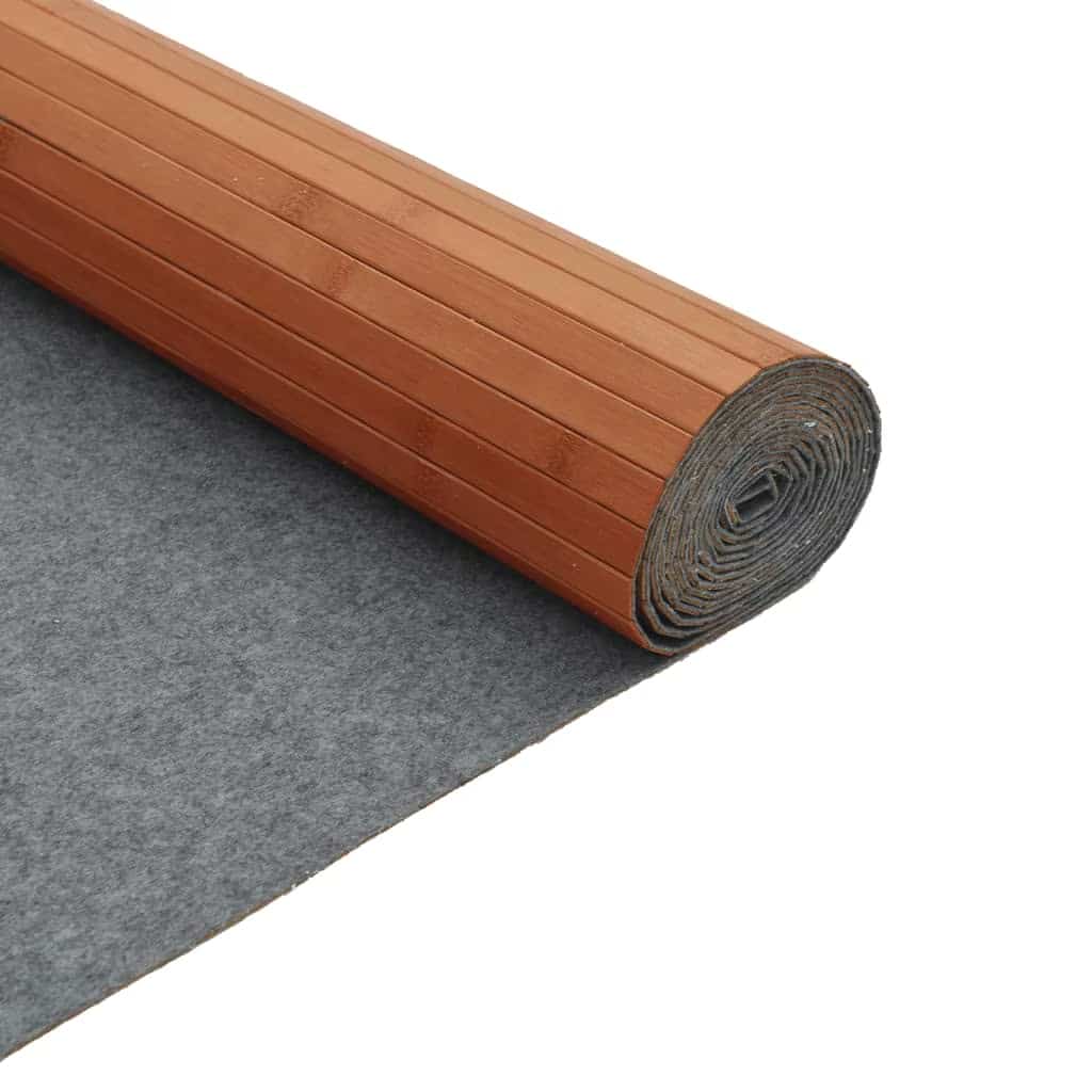Caramel bamboo slat rug surface