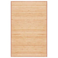 Natural bamboo slat rug with a thin border