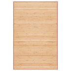 Natural bamboo slat rug with a thin border