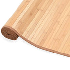 Natural bamboo slat rug with a thin border
