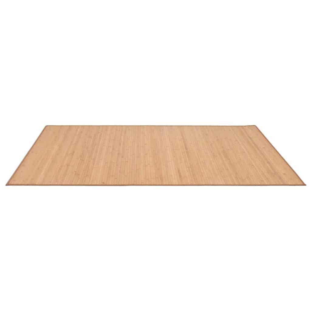 Natural bamboo slat rug with a thin border