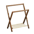 Folding bamboo clothes rack with a hanging rail