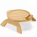 Folding bamboo lap tray with built in phone holder