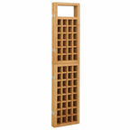 Folding slatted room divider in natural beige solid pine