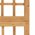 Folding slatted room divider in natural beige solid pine
