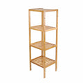 Four tier multipurpose shelf in natural beige bamboo