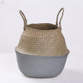 Woven belly basket with a gray dipped base