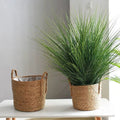 Hand woven natural rattan planter with side handles