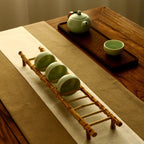 Small handmade bamboo ladder rack for hanging mugs