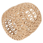 Handmade natural rattan lamp shade with a regular open weave