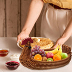 Hen shaped wicker look basket with red comb